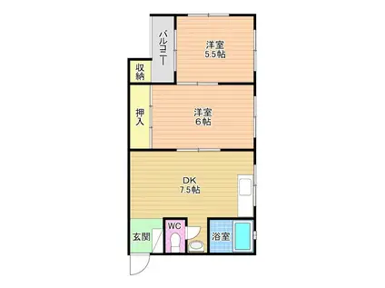 マキシム貴船(2DK/3階)の間取り写真