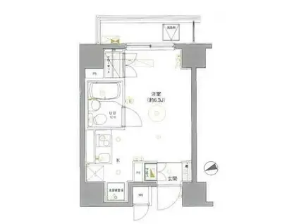 TERRAZZA EST(ワンルーム/2階)の間取り写真