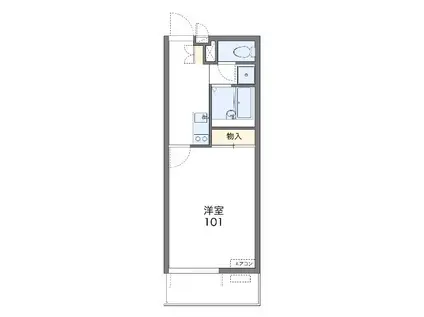 カーサ川口飯塚(1K/3階)の間取り写真