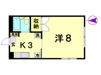 タンジーハット(1K/2階)の間取り写真