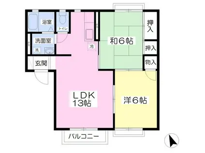 ラベンダーメゾンA棟(2LDK/2階)の間取り写真
