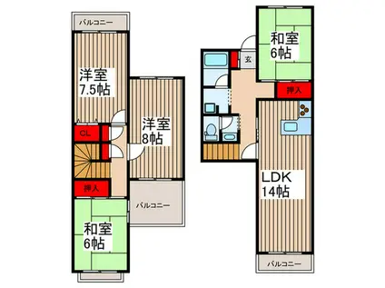 エルベマノワール(4LDK/2階)の間取り写真