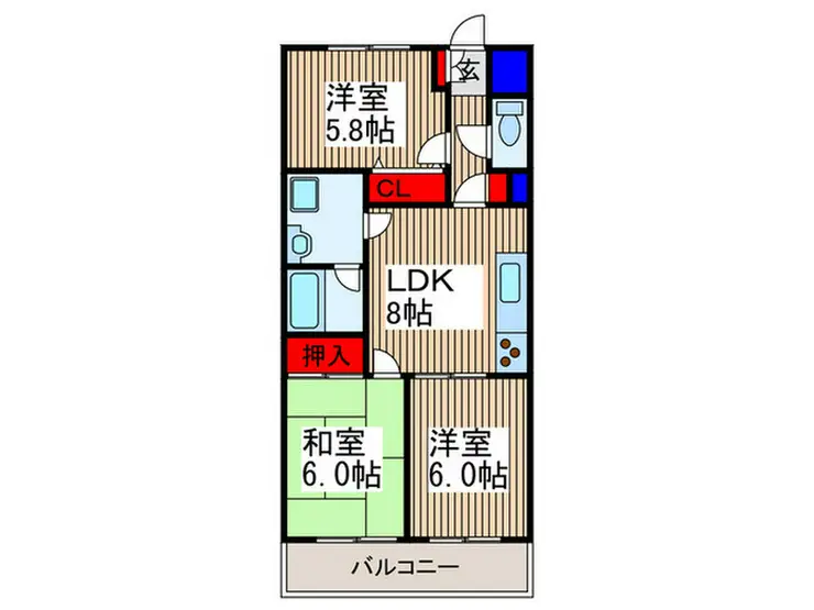ステイツ所沢 3階階 間取り