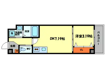 テラ我孫子西(1DK/4階)の間取り写真