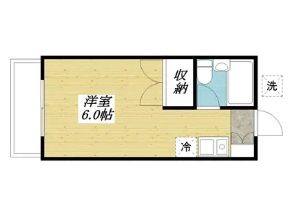 アーバンハイム(ワンルーム/2階)の間取り写真