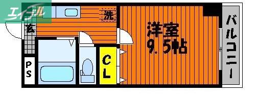 フォレスト東古松(1K/7階)の間取り写真