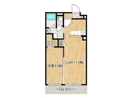 ヴィヴァーチェ阿見(1LDK/2階)の間取り写真