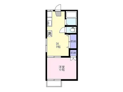 グリーンエース清見台(1DK/1階)の間取り写真