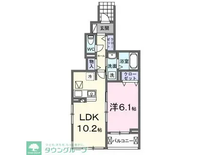 プルプレア(1LDK/1階)の間取り写真