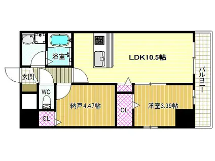 FREEDOM RESIDENCE 松原上田II(1SLDK/5階)の間取り写真