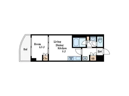 パークホームズ東陽町(1LDK/3階)の間取り写真