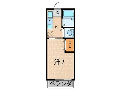 植松マンション(1K/2階)の間取り写真