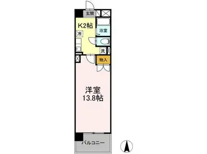 スカイパーク北本町(1K/1階)の間取り写真