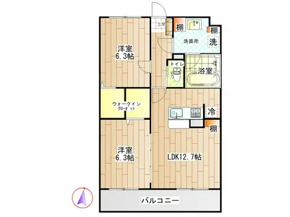 LUSORA OSATO(2LDK/2階)の間取り写真