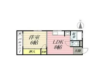 レジデンスミキ(1LDK/4階)の間取り写真