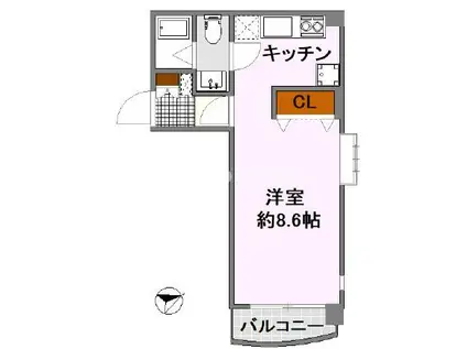 ハイグレード甲南(ワンルーム/3階)の間取り写真