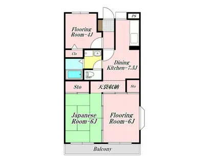 メゾンドサクマⅡ(3DK/5階)の間取り写真