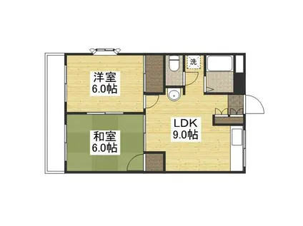 センチュリー清水(2DK/1階)の間取り写真