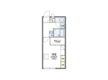 レオパレスセレッソセカンド(1K/1階)の間取り写真