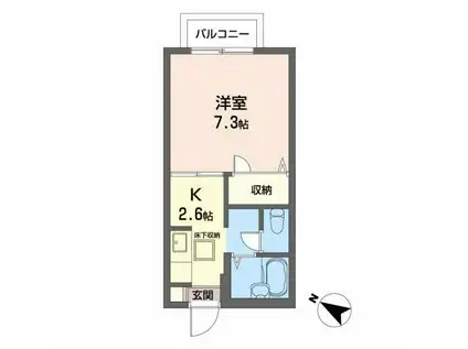 シェソワ壱番館(1K/2階)の間取り写真