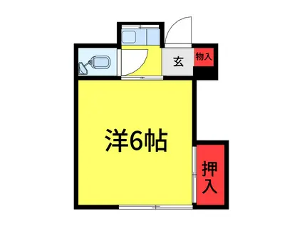 関アパートI(1K/1階)の間取り写真