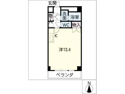 アロンノ-ブルII(ワンルーム/2階)の間取り写真