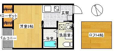 アラモード百年橋(ワンルーム/1階)の間取り写真