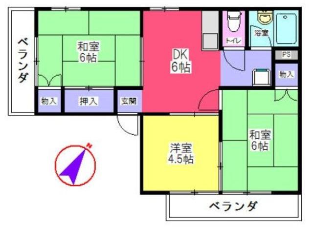 オカダメゾン(3DK/3階)の間取り写真