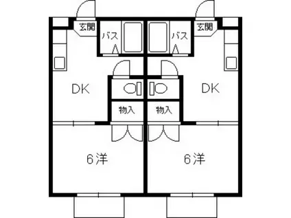 カナディアンおみかどA棟(1DK/2階)の間取り写真