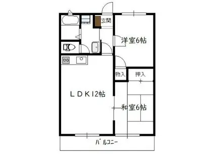 ファルール吉永(2LDK/2階)の間取り写真