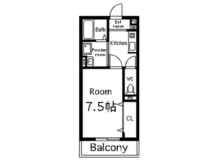 オーク永和(1K/1階)の間取り写真