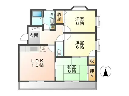 サクセス(3LDK/3階)の間取り写真
