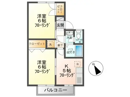 コートグレイス(2K/1階)の間取り写真