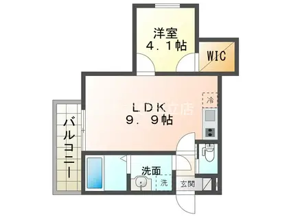 ジーメゾン知立草刈(1LDK/2階)の間取り写真