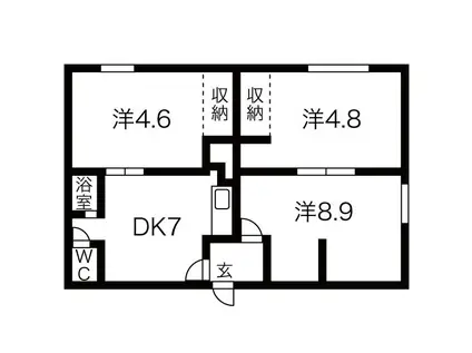 誠ハイツA(3DK/1階)の間取り写真
