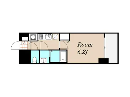 プレサンス扇町駅前(1K/3階)の間取り写真