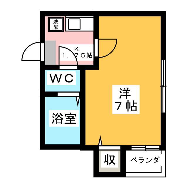 ルミエール(1K/2階)の間取り写真