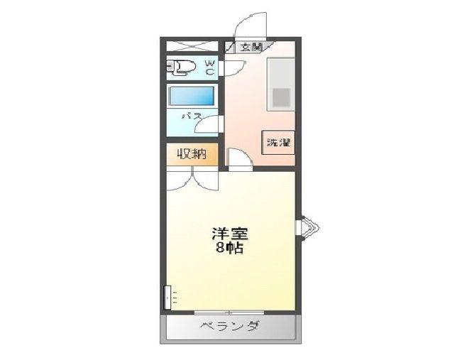 フレンズ双葉ケ丘(1K/1階)の間取り写真