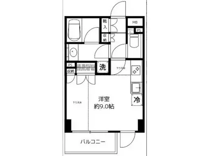 ドルフ後楽園ステーションフロント(ワンルーム/11階)の間取り写真