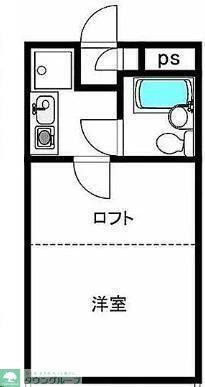 ソワール上柴B(1K/2階)の間取り写真