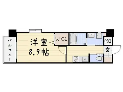 ZEGUNA(1K/4階)の間取り写真