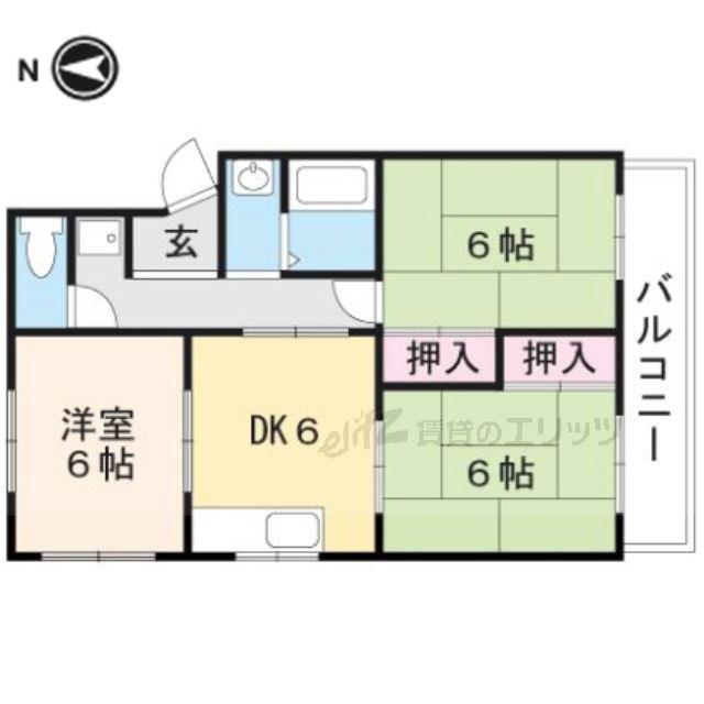 LEGALMAISON津之江II(3DK/1階)の間取り写真