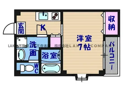 グレース上本町(1K/2階)の間取り写真