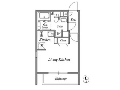 パセオ市谷加賀町(1K/4階)の間取り写真