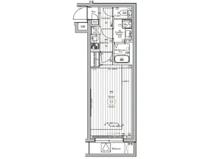 メイクスデザイン西馬込(1K/4階)の間取り写真