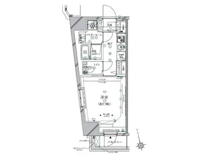 クレイシア三軒茶屋(1K/5階)の間取り写真