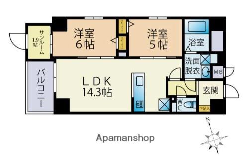 ODAKI BLDG OTEMON(2SLDK/4階)の間取り写真