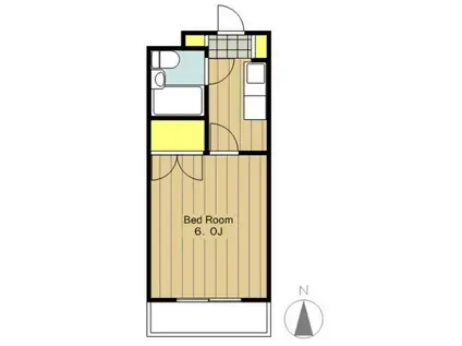 シルキー吉美B(1K/1階)の間取り写真