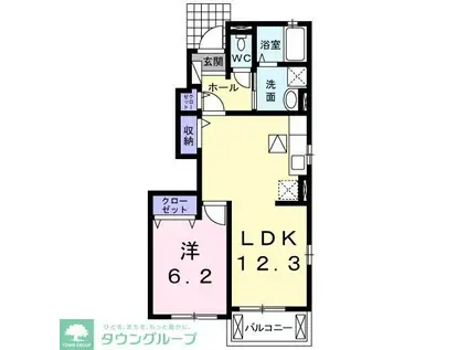 パークアヴェニュー 2番館(1LDK/1階)の間取り写真