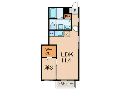 ルナ大久保駅前(1LDK/1階)の間取り写真